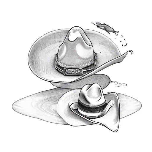 a frog with a cowboy hat sitting on a rocking chair in profile tattoo design idea