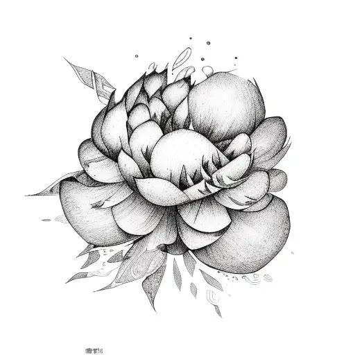 black woman transform to earth fire wind ocean peonies tattoo design idea