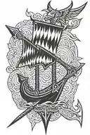 vikings sea ax tattoo design idea