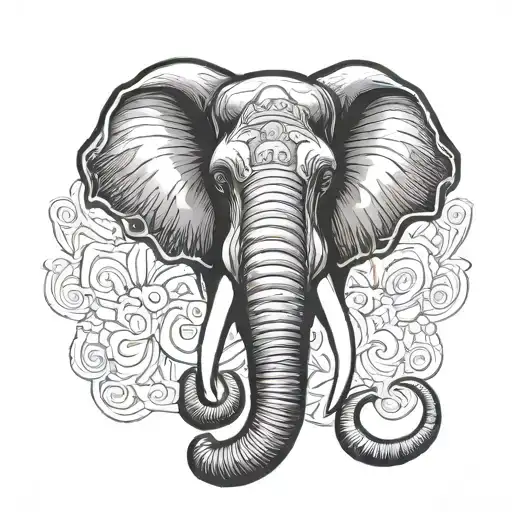 armoured elephant head tattoo design idea