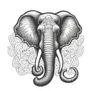 armoured elephant head tattoo design idea
