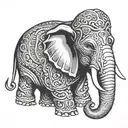 armoured elephant head tattoo design idea
