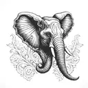 armoured elephant head tattoo design idea
