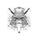 samurai e gueixa  tattoo design idea