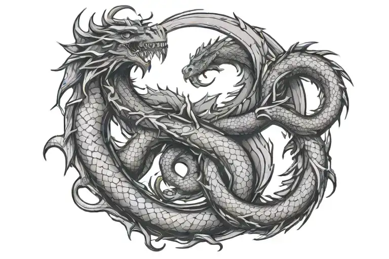 ouroboros dragon tattoo design idea