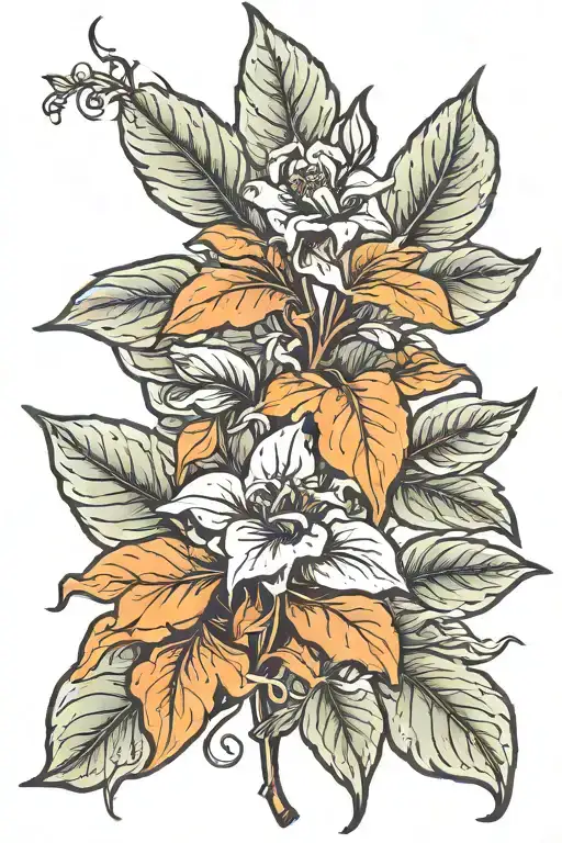 Tobacco plant tattoo design idea