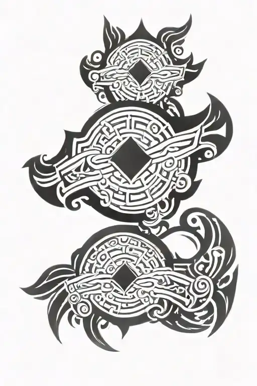 braum shield plus morgana wings tattoo design idea