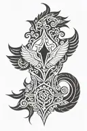braum shield plus morgana wings tattoo design idea