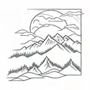 snowmass mountain range with fireball nipper tattoo design idea