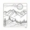 snowmass mountain range with fireball nipper tattoo design idea