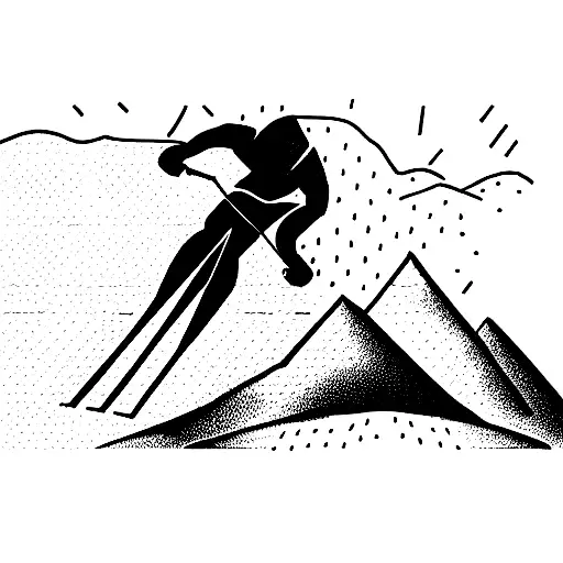 mountain bike ski tattoo design idea
