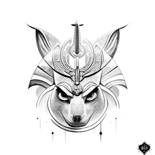 mix of Anubis and Nemesis tattoo design idea