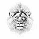 Lion with gladiator in coliseum  tattoo design idea