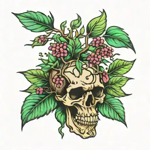 poison tree branch tattoo design idea