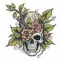 poison tree branch tattoo design idea