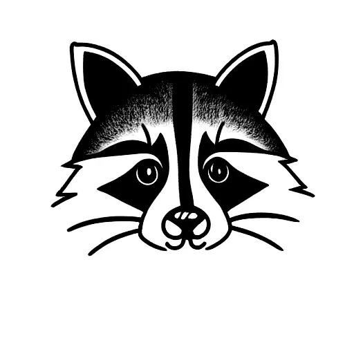 line art tattoo of raccoon and cat tattoo design idea