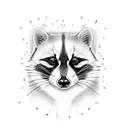 line art tattoo of raccoon and cat tattoo design idea