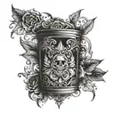 ornemental trash tattoo design idea