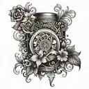 ornemental trash tattoo design idea