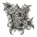 ornemental trash tattoo design idea