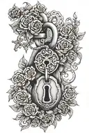 lock and key   tattoo design idea