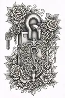 lock and key   tattoo design idea