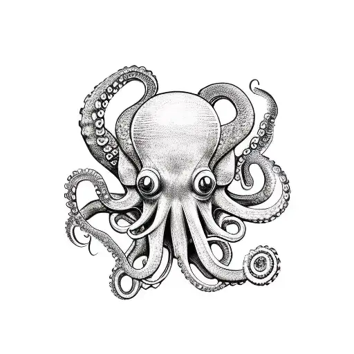 At the top the octopus's head ang going down the arms of the octopus begin to change into the roots of a tree of life th tattoo design idea