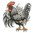 japanese rooster tattoo design idea