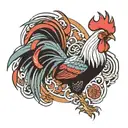 japanese rooster tattoo design idea