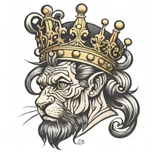 M G B with crown on top half tattoo design idea