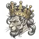 M G B with crown on top half tattoo design idea