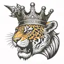 M G B with crown on top half tattoo design idea