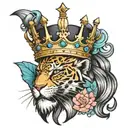 M G B with crown on top half tattoo design idea