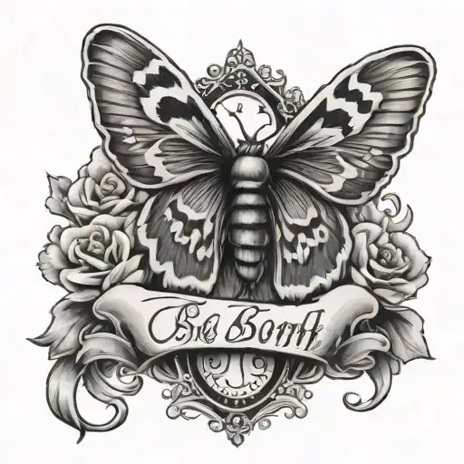 dog paw with date of birth and death moth tattoo design idea
