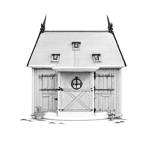 tiny tiny shed tattoo design idea