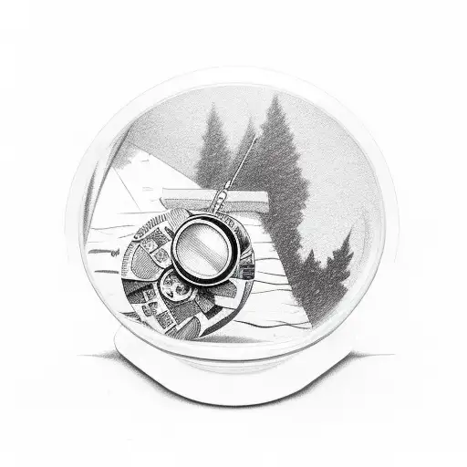 looking at shed under magnifying glass tattoo design idea