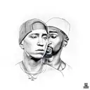 eminem,tupac,50 cent tattoo design idea
