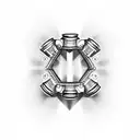 brass knuckles with diamond tattoo design idea