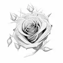 three single roses with small thorns and that would fit in the front forarm tattoo design idea