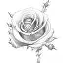 three single roses with small thorns and that would fit in the front forarm tattoo design idea