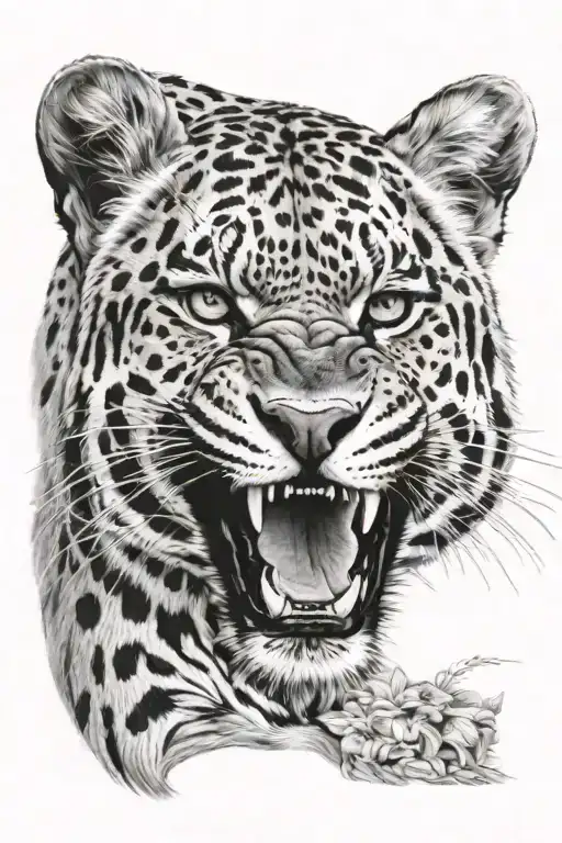 leopard and tiger face tattoo design idea