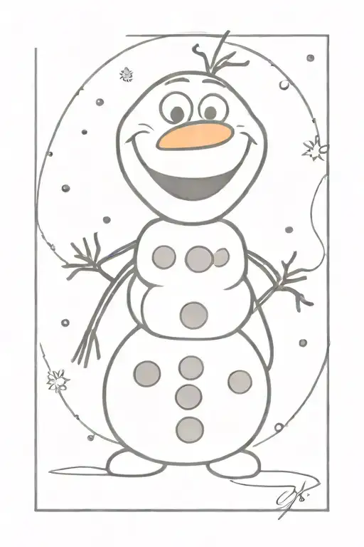 Olaf and snow tattoo design idea