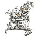 Olaf hugging tattoo design idea