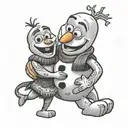 Olaf hugging tattoo design idea