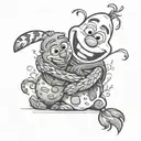 Olaf hugging tattoo design idea