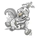 Olaf hugging tattoo design idea