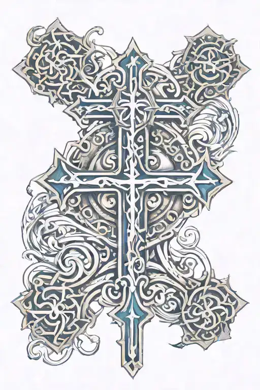 Religious Cross tattoo design idea