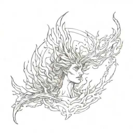 Fire and silence tattoo design idea