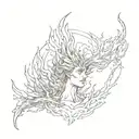 Fire and silence tattoo design idea