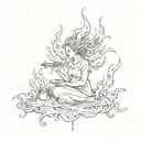 Fire and silence tattoo design idea